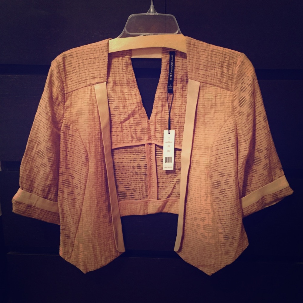 Cropped high-low blazer